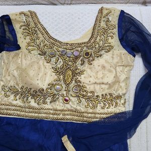 Navy Blue Colur Anarkali Suit