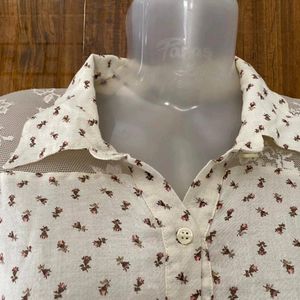 White Printed Cotton Shirt