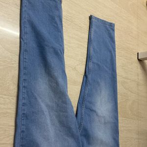 Straight Leg Blue Jeans - mom Fit