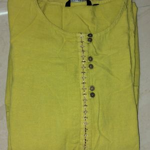 Golden Green Kurta By Lifestyle