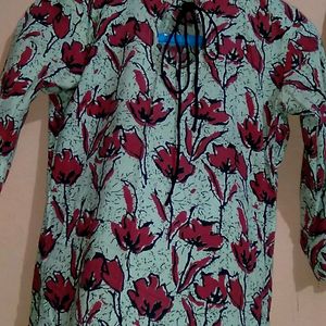 Red And Black Print Kurti