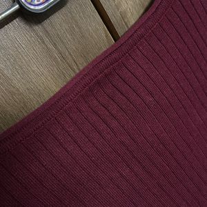 V-neck Burgundy Sweater