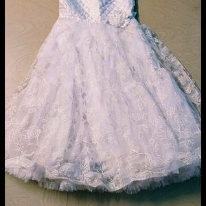 White Colour Girl Cinderella frock