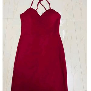 Red Hot Party Wear Bodycon With Padded And Backles