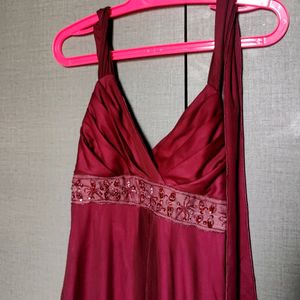 Fancy Halter Neck With Tie Dress