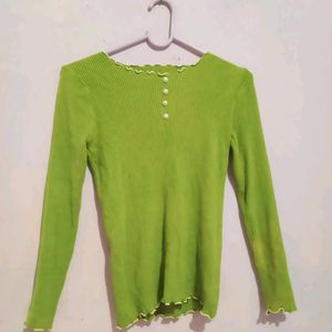 Forest green ruffled sweater