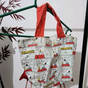 Cute Comic Themed Canvas Carry Hand Bag