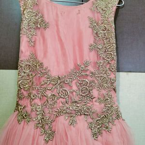 Pink Gown With Beautiful Embroidery