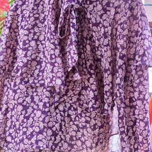 Mauve Printed Fashionable Top