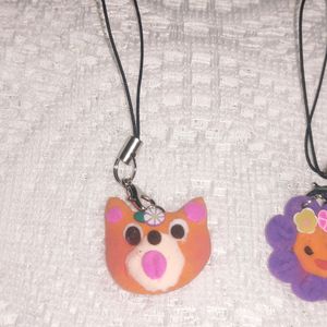 Handcrafted Clay Phone And Bag Charms