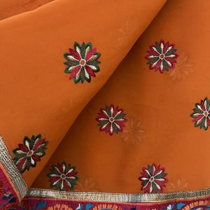 Beautiful Orange Flower Saree!