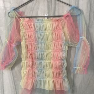 Stretchable Multicolour Top