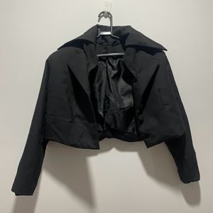 Womens Handmade Cropped Double Collar Blazer