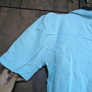 CODE crop Shirt Light Blue Colour