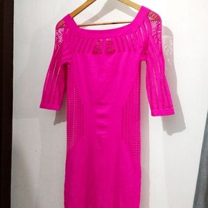 Magenta Colour Frock For Girls