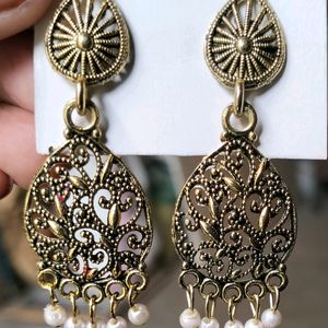 White Peacock Designer Earrings