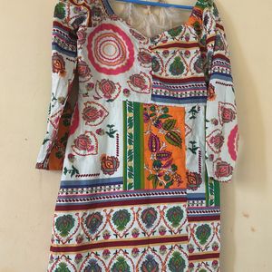 Ethnic Motif Printed Sweetheart Neckline Dress