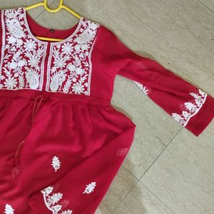 Short Red Kurti