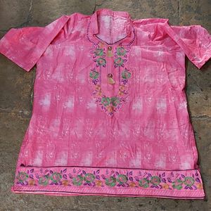 Cotton Embroidered Short Kurti