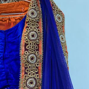 Orange And Purple Lehenga