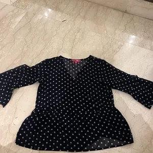 Polka Dot Navy Blue Top