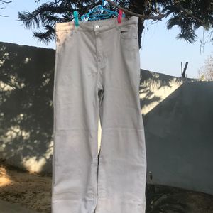 h&m wide twill trousers