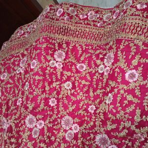 Cherry Pink Heavy Handworked Lahenga