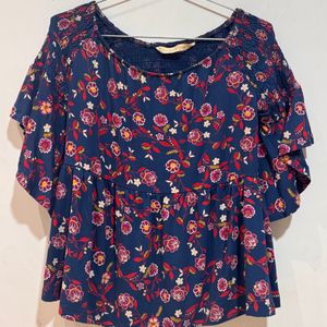 Floral Cinched Fitted Top
