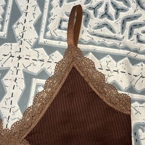 H&M Brown Lace Cami Top