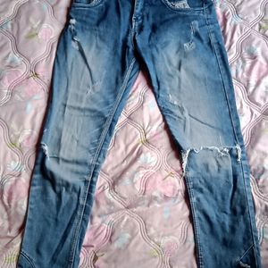 Blue Scratch Jeans