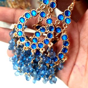 Big Ring Blue Colour Earrings