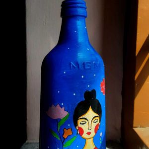 Floral Girl Bottle Art