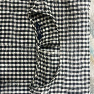 Baloon Sleeves Balck And White Check Top