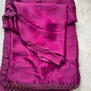 Satin Crepe Saree