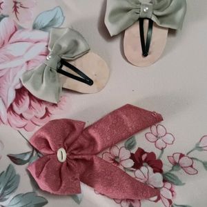 Set Of 3 Bow Hairclip