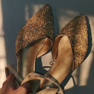 Golden Short Heels