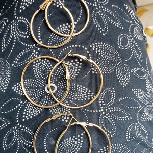 Three Pair Golden Hoops From Max