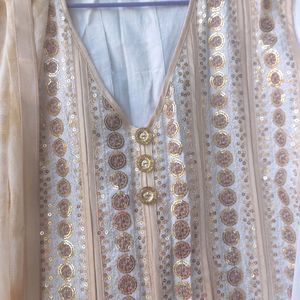 White Anarkali Suit