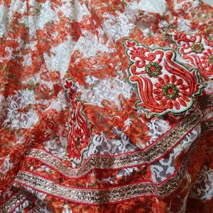 Lace Anarkhali Kurta With Embroidery For Women