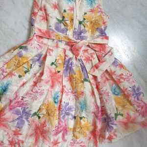 Multicolor Butterfly Floral Kids Dress