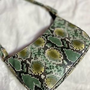 Cobra Print Shoulder Bag