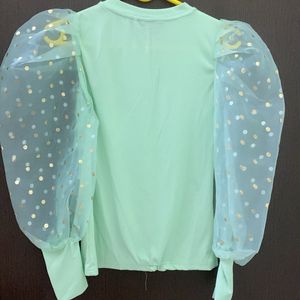 Trendy Green Blouse Top