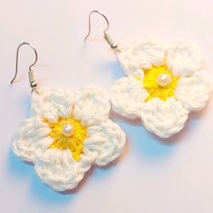 Handmade Crochet Flower Earrings