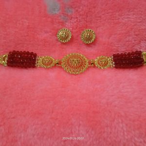 Choker Necklace Merun Colour