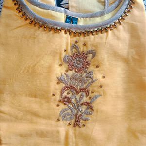 Yellow A-line Kurta