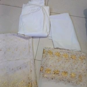 New White Gorgette Chudidar Material