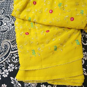 ✨  Haldi Embroidery Saree