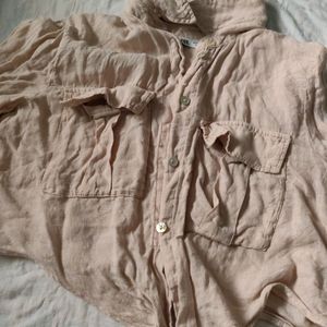 Original Zara Shirt With Knot And Pockets