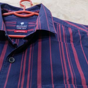 Netplay Mauva Stripes Shirt For Men.