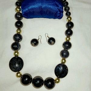 Black Beaded Aesthetic Set Of Jwellery